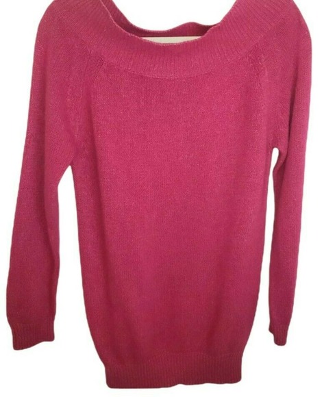 Reference Point Women Small Fuscia Long Sleeve Silk & Wool Blended Sweat… - Picture 3 of 11